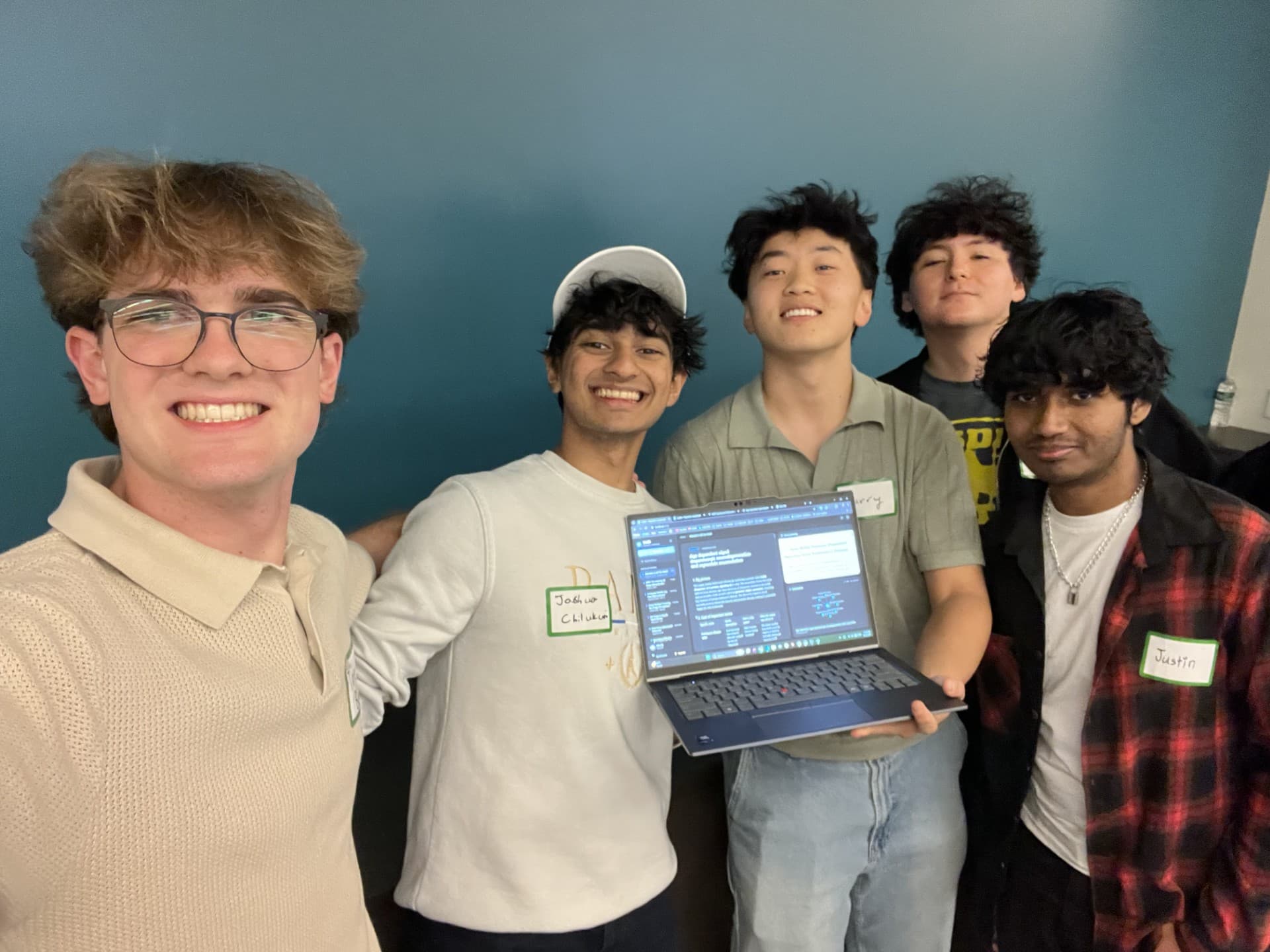 Distill team showing the app at the Copilot hackathon